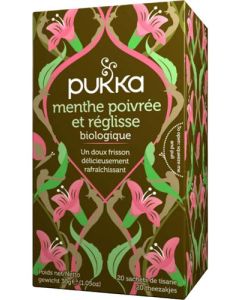 Pukka Infusion Menthe Poivrée Réglisse Bio Sachets x20