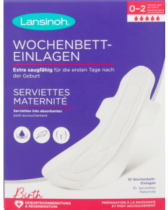 Lansinoh Serviettes Maternité Post Accouchement 0 à 2 Semaines x10