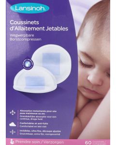 Lansinoh Coussinets Allaitement Jetables Blue Lock Core x60