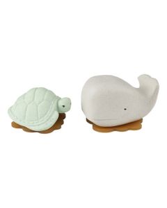 Hevea Set de 2 Jouets Bain Tortue/Baleine Saug/Blanc x2