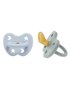 Hevea Tétine Physiologique 3-36 mois couleur Grey/ Blue x2