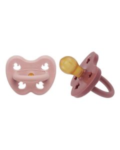 Hevea Tétine Ronde 3-36 mois couleur Rosewood/Baby Blush x2