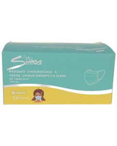 Simba Masques Chirurgicaux Enfants Jetables Type IIR x50 masques
