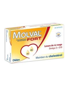 Molval Fort Levure de Riz Rouge 30 Capsules