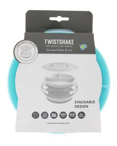 Twistshake Assiette Compartiments +6m Bleu Pastel