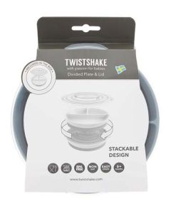 Twistshake Assiette Compartiments +6m Gris Pastel