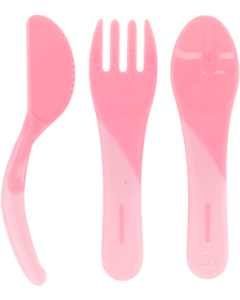 Twistshake Couverts D'Apprentissage Silicone Rose Pastel X3