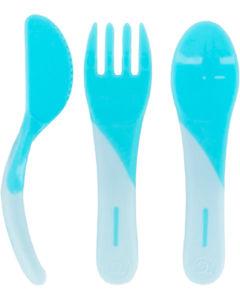 Twistshake Couverts D'Apprentissage Silicone Bleu Pastel x3