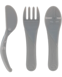Twistshake Couverts D'Apprentissage Silicone Gris Pastel