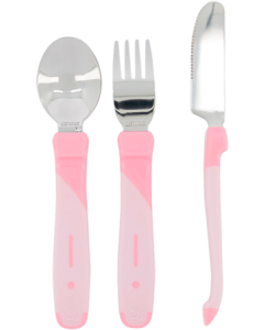 Twistshake Couverts D'Apprentissage Acier Rose Pastel