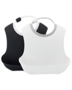Twistshake Bavoir Silicone Noir/blanc x2