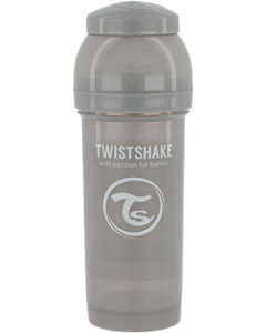 Twistshake Biberon Anticolique Gris Pastel 260ml + Boite Doseur Lait