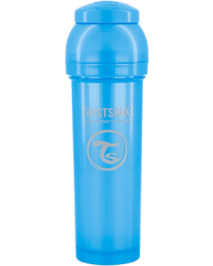 Twistshake Biberon Anticolique Bleu Nacre 330ml + Boite Doseur Lait