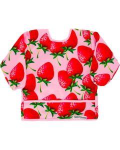Twistshake Bavoir Manches Longues Rose Fraise