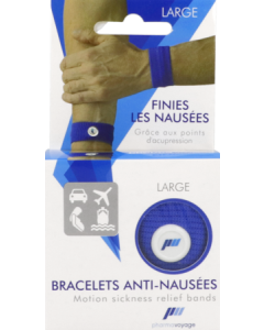 Pharmavoyage Bracelet Anti-Nausées Bleu Large x2