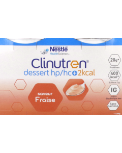 Clinutren Dessert Hp Hc+ 2kcal Creme Fraise Biscuitee 200g X4