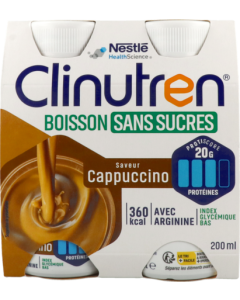 Clinutren Boisson Sans Sucres Cappuccino 200ml X4