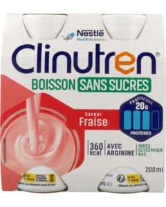 Clinutren Boisson Sans Sucres Fraise 200ml X4