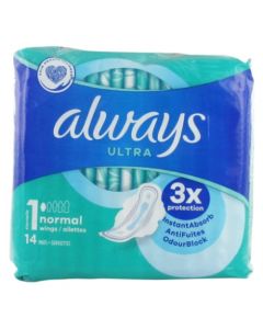Always Ultra Protections Hygiéniques Normal 1 avec Ailettes
