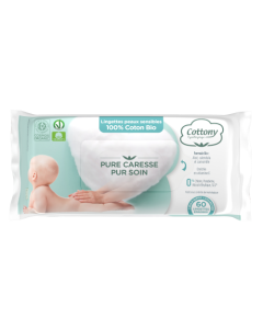 Cottony Lingettes Bébé 60 lingettes épaisses           