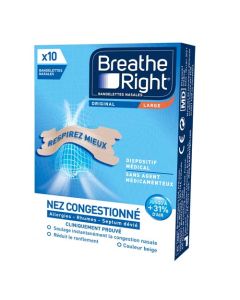 Breathe Right Bandelettes Nasales Original Taille Large X10