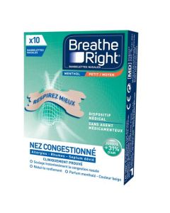 Breathe Right Bandelettes Nasales Menthol Taille Moyenne X10