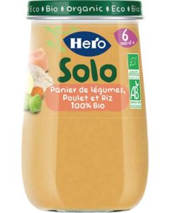 Hero Solo Petit Pot Bio Panier de Legumes Poulet & Riz 190g