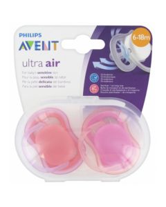 Avent Ultra Air 6-18 mois Rose 2 sucettes 