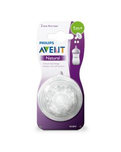 Avent Tétine Natural 1 mois et + Débit Lent x2 