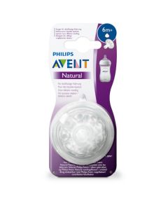Avent Tétine Natural 6 mois et + Liquide Epais x2
