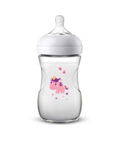 Avent Biberon Natural 1 mois et + Débit Lent Licorne 260ml