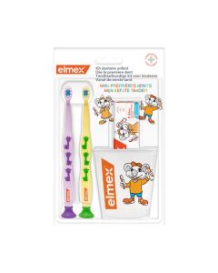 Elmex Enfant Kit Dentaire Dentifrice + Brosse à Dents 0-3 Ans Duo + Gobelet