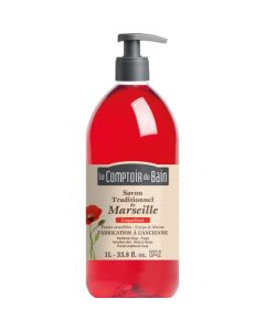 Le Comptoir du Bain Savon traditionnel de Marseille Coquelicot 1L