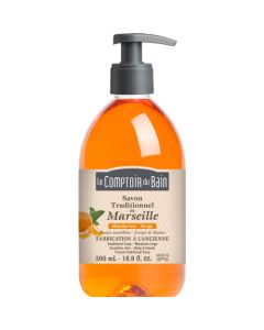 Le Comptoir du Bain Savon traditionnel de Marseille Mandarine sauge 500 mL