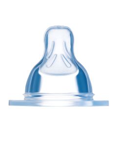 MAM Tétine Débit 1 Lent - Silicone - Lot de 2 - Transparent