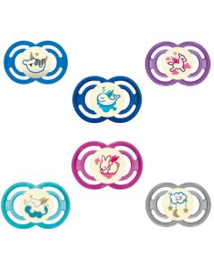 MAM Sucette Perfect Nuit - à partir de 6 mois - Silicone - Boîte Stérilisation -Coloris Aléatoire