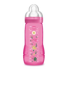 MAM Biberon Easy Active 2ème âge Coloré 330 ml Fille - Tétine Débit X