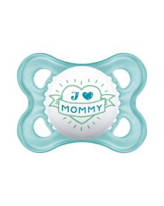 MAM Sucette Décor Message de 2 à 6 mois - Lot de 2 - Silicone - Boite Stérilisation