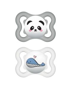MAM Sucette Suprême Nuit de 2 à 6 mois - Silicone- Lot de 2 - Boîte Stérilisation