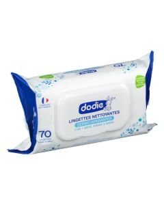 Dodie Lingettes Nettoyantes Dermo-Apaisantes 3 en 1 - 70 Lingettes