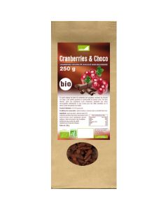 Exopharm Cranberries Séchées & Chocolat Noir Biologiques Sachet de 250g