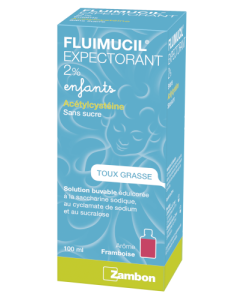 Fluimucil Expectorant 2% Enfants Solution Buvable sans Sucre 100ml