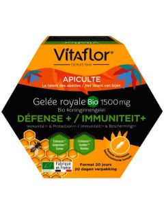 Vitaflor Gelée Royale Bio Defense+ 1500 mg Bio Boite de 20 Ampoules