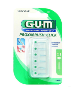 GUM Proxabrush Click Brossettes 1,1mm Recharges 6 Brossettes