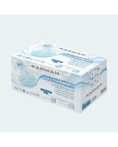 Karman Masques Chirurgicaux Jetables 3 plis boite de 50