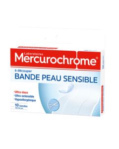Mercurochrome Bande Peau Sensible 10 unités