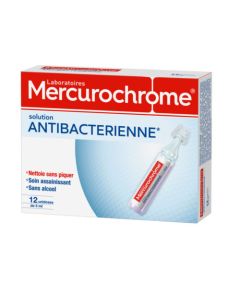 Mercurochrome Solution Antibactérienne 12 Unidoses