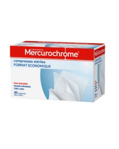 Mercurochrome Compresses Stériles 20x20cm 60 Unités