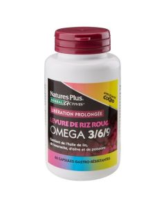 Nature's Plus Levure De Riz Rouge Omega 3/6/9 Coenzyme Q10 60 capsules gastro-résistantes