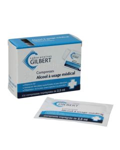 Alcool à Usage Médical Gilbert 2,5 ml compresses imprégnées 